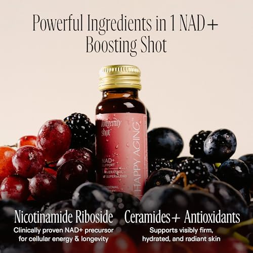 Happy Aging longevity shots for cellular energy support