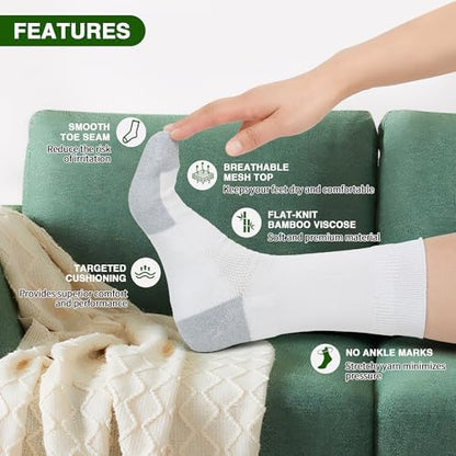 NOLUNT white crew socks showing non-binding top for circulation