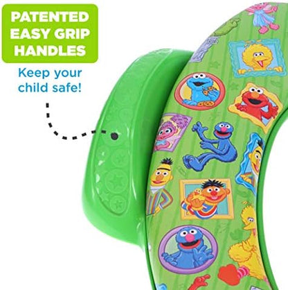 Sesame Street cushioned toddler toilet trainer with easy grip side handles
