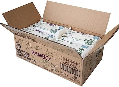 Bambo Nature baby wipes 64 count pack showing ingredient details