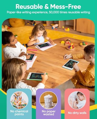 4 Pack LCD Writing Tablet, 8.5 Inch Colorful Toddlers Drawing Tablet for Kids, Creative Doodle Board Drawing Pad, Toy Birthday Gift for 3-6 Year Old Girls Boys - Image 5