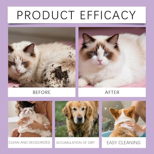 Waterless cat shampoo foam bottle with ingredients label