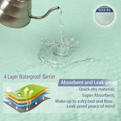 Water absorption demonstration on the durable GOJVT adult positioning draw sheet highlighting leak protection
