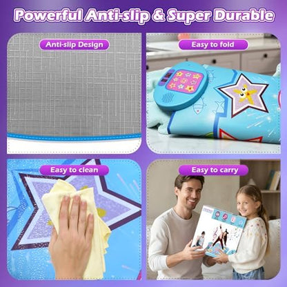 Foldable design of the AZBFAN dance pad for easy storage.