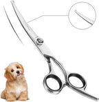 Chi-Buy Curved Dog Grooming Scissors front view showcasing safety round tips.