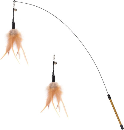Pawaboo Feather Teaser Cat Toy front view interactive wand for kittens