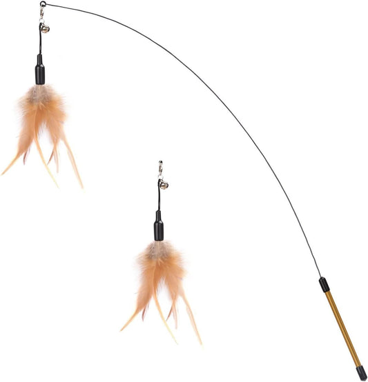 Pawaboo Feather Teaser Cat Toy front view interactive wand for kittens
