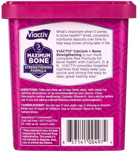 Viactiv 60 count container of calcium supplement for bone health