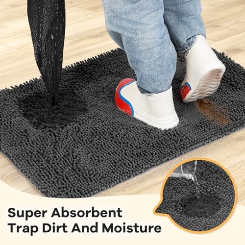Underneath view highlighting the textured non slip rubber backing for indoor floor safety.