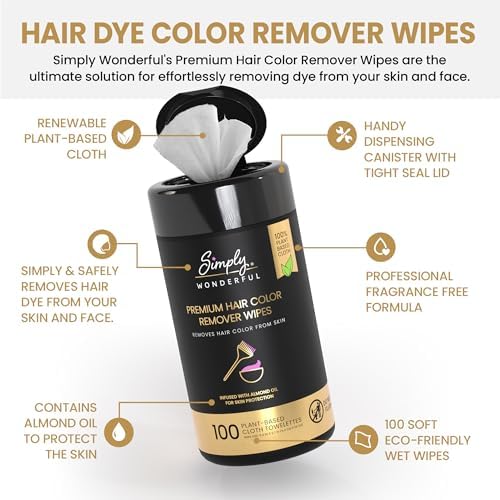 Premium non irritating hair dye remover wipes for skin protection close up packaging view