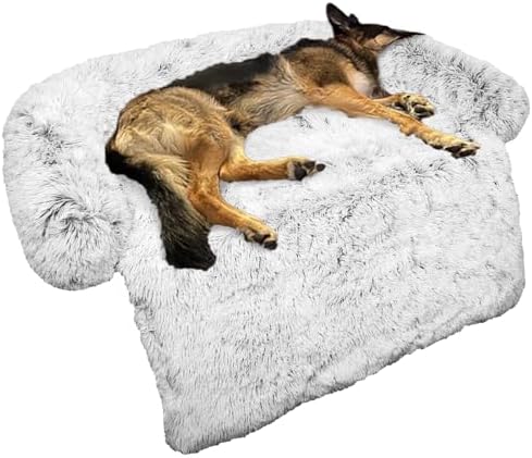 GGIB anti-anxiety pet mat placed on a living room sofa as a protective furniture cover.