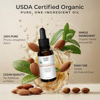 Everyday Beauty sweet almond oil amber glass dropper bottle close up