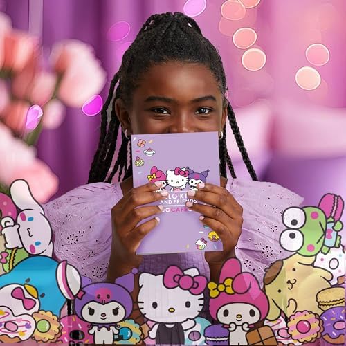 Close up of Hello Kitty squishy stickers and cupcake sticky notes