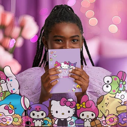 Close up of Hello Kitty squishy stickers and cupcake sticky notes