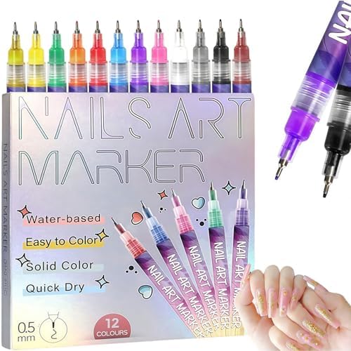 Mishank Enterprise 12 colour nail art marker set front view