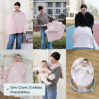 Parent using BabbleRoo cover for discreet breastfeeding