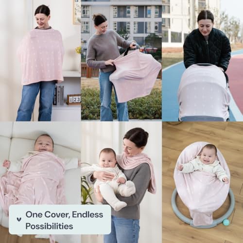 Parent using BabbleRoo cover for discreet breastfeeding