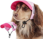 Fuamey dog sun hat front view pink small baseball cap