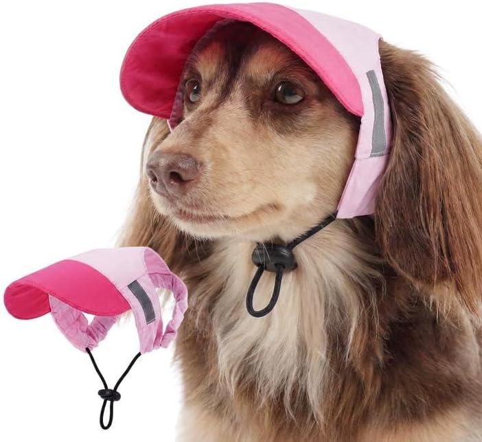 Fuamey dog sun hat front view pink small baseball cap