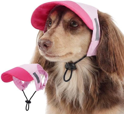 Fuamey dog sun hat front view pink small baseball cap