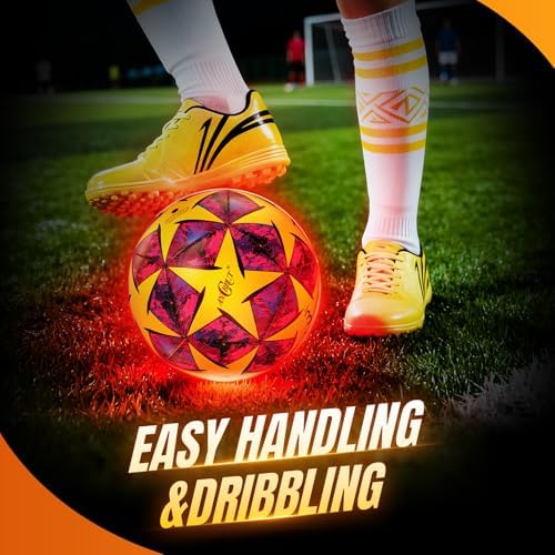 ANCBRUT LED soccer ball package contents displaying the pump, needle, extra batteries, and tweezers.