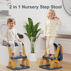 Bonbay adjustable height toddler toilet trainer ladder showing non slip foot pedals