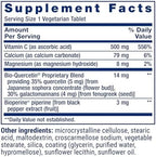 Life Extension vitamin c tablets ingredient facts panel