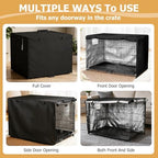 Dalema waterproof polyester pet cover showing the top zipper opening for crate handle