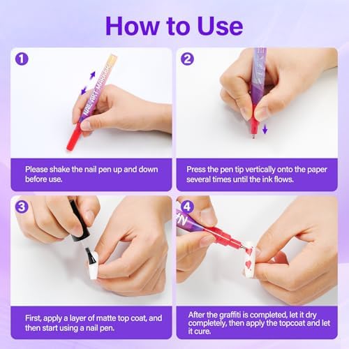 Set of Hubture acrylic paint pens for manicure