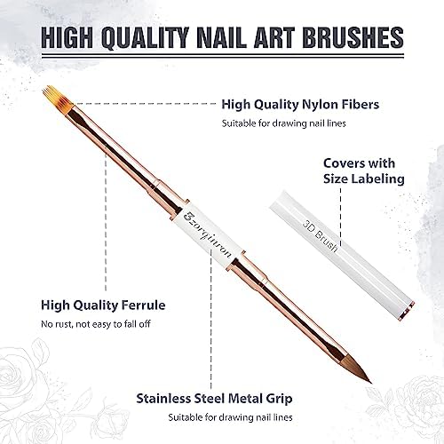 Professional nail art kit including ombre and liner brushes by 3zorqinron