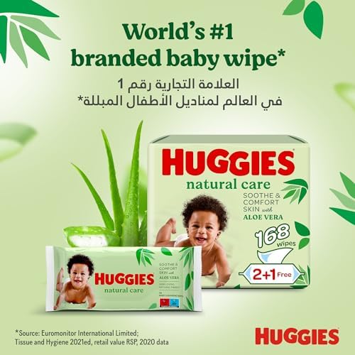 Huggies natural plant based fibers baby wipes resealable soft pack