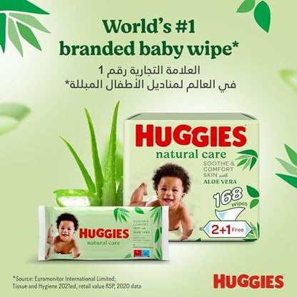 Huggies natural plant based fibers baby wipes resealable soft pack
