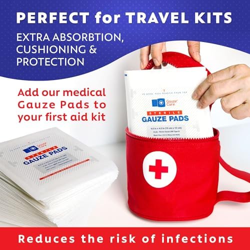 Sterile cotton pads being removed from protective packaging for wound dressing