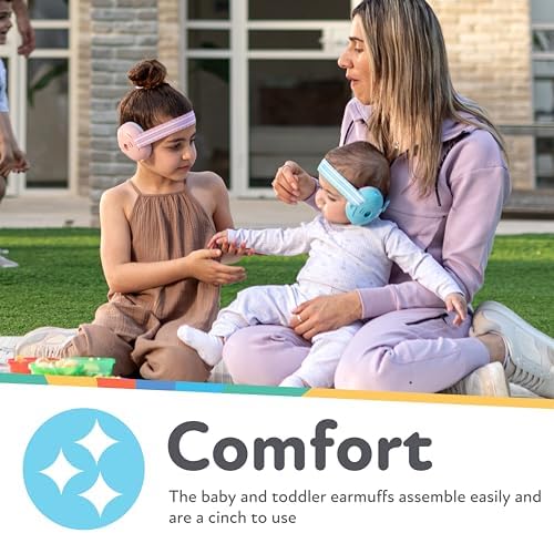 Nuby earmuffs folded inside the protective travel case