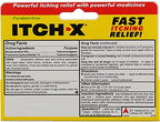 Dermatologist-recommended Itch-X packaging showcasing usage directions for insect bites and hives relief.
