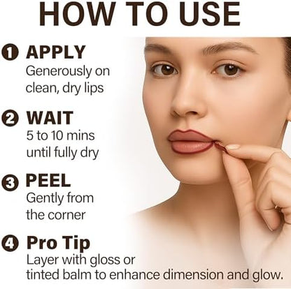 Peel Off Lip Stain Set â€“ 3 Colors Long Lasting Lip Tint, Smudge-Proof, Transfer-Proof, Kiss-Proof, Vegan Lip Makeup Gift for Her - Image 6