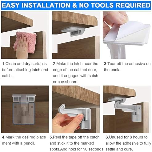 Application of Buumook child proof lock using 3M adhesive