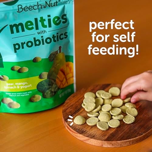 Quick dissolving round yogurt bites for infant self feeding practice