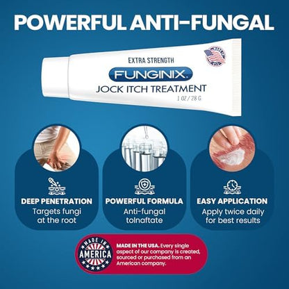 FUNGINIX anti itch cream tube showing active ingredient information.