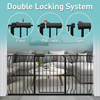 WAOWAO auto close toddler gate showing the 180 degree two way swing feature.