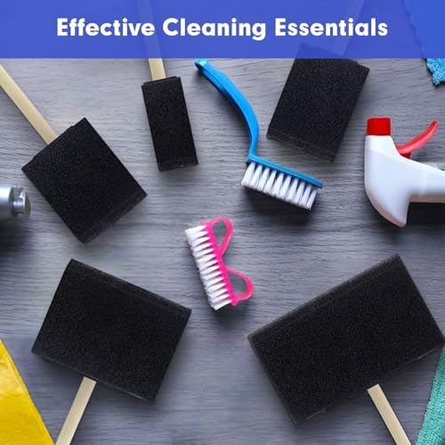 Durable and reusable foam paint applicators showing the premium attachment between the wood handle and black sponge