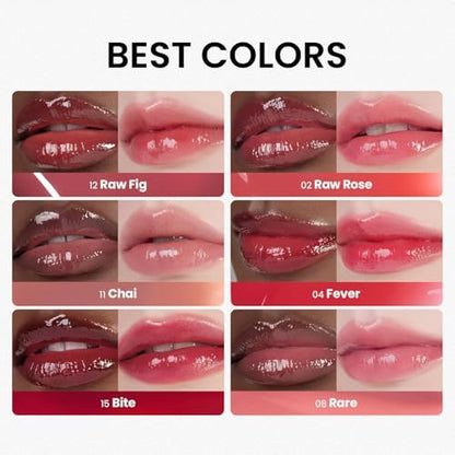 HINCE Raw Glow Lip Tint - Stain Glazed, Glossy Dewy Lip Gloss, Non Sticky & Long Wearing for Natural Glass Glow, Hydrating, Moisturizing Liquid Lipstick, Vegan, 0.13 fl.oz. (CHAI, 11) - Image 6