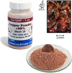 Chemicalstore Coarse Copper Powder Granules close up of spherical crystals