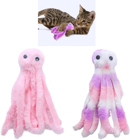 Durable cartoon octopus pet supply item ideal for teething kittens