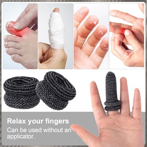 Fourteen pieces of elastic finger gloves organized to show complete kit contents