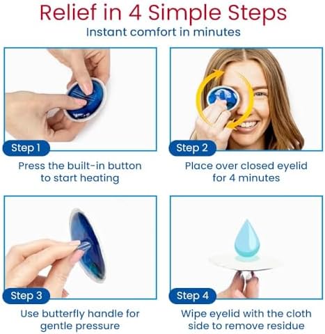 Reusable warm eye compress pad with butterfly handle for stye treatment