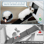 Rabbit Hutch Indoor Outdoor Bunny Cage, Weather Resistant Openable Roof, Slide Out Tray, Handle & Rolling Wheels, Chicken Coop, 48.05" L x 26.02" W x 34.3" H, White - Image 5