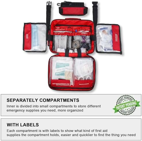 Poygik 420 piece emergency kit with 1680D ripstop fabric for car and travel.