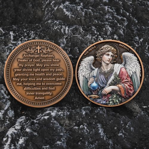 Vitoleo Christian token reverse side showing engraved health and peace prayer