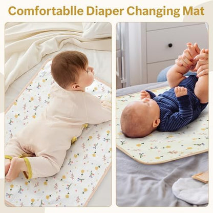 Close-up view of the premium muslin cotton material on The Kenkyo diaper change pad.